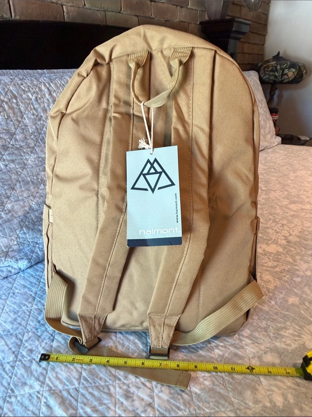 Tan Canvas Everyday Backpack - Picture 3 of 5